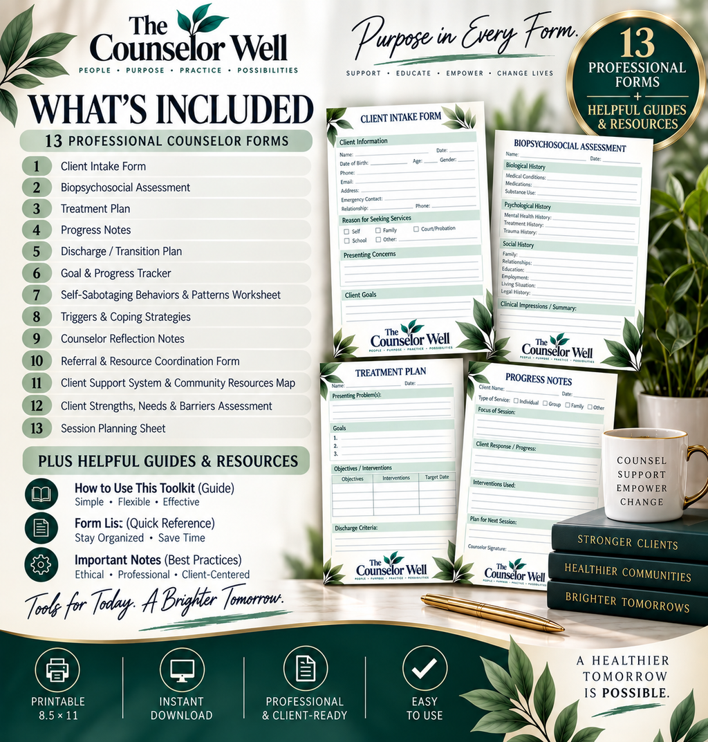 Counselor Session Notes and Documentation Toolkit